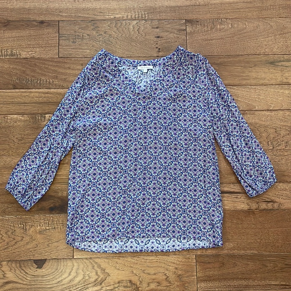 Rose & Rhyme Boho Paisley Women’s V Neck Top - Size S
